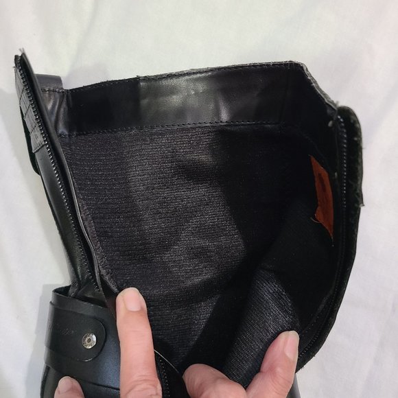 Harley Davidson Black Motorcycle Boots with Side Zip & 4" High Heel - Size 7 - Picture 6 of 15